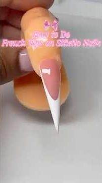Video thumbnail for 😍How to Do French Tips on Stiletto Nails | Easy Nail Art Tutorial 💅✨ #acrylicnails #explore