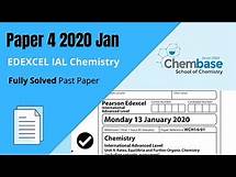 Video thumbnail for Edexcel IAL Chemistry Paper 4 2020 January I Fully Solved
