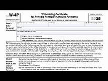 Video thumbnail for IRS Form W-4P walkthrough (Withholding Certificate for Periodic Pension or Annuity Payments)