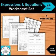 Video thumbnail for 6th Grade Expressions and Equations Worksheet Practice Set