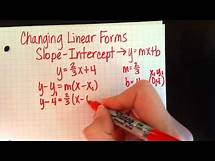 Video thumbnail for Changing Linear Forms - Slope-Intercept to point-slope and standard