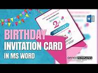 Video thumbnail for How to design Baby Birthday Invitation Card in MS Word | DIY Tutorial