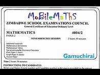 Video thumbnail for ZIMSEC - MATHS NOVEMBER 2021 : P2