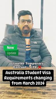 Video thumbnail for 🌟 Exciting News Alert! 🌟 The GST (Genuine Student Test) process for Australia student visas is on the horizon, poised to revolutionize the application landscape! 🇦🇺✈️ Here's everything you need to know about this game-changing reform:🔍 **What is GST?** The GST, or Genuine Student Test, is set to replace the GTE criterion and will evaluate specific eligibility criteria for Australian student visas.📋 **Mandatory Requirements:** Applicants must demonstrate:1️⃣ Genuine intent to study temporar