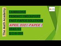 Video thumbnail for Checkpoint Primary Maths Paper 1/ April 2021/Cambridge Primary/ 0845/01(Q 16-29) Fully Solved