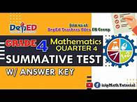 Video thumbnail for Grade 4 Math - Q4 Summative Test with Answer key