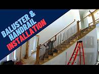 Video thumbnail for Square Mortising Hardwood Treads, Iron Baluster Installation, and Handrail Installation
