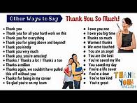 Video thumbnail for Learn 45+ Useful Ways to Say THANK YOU | Speak English Like a Native