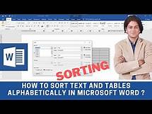 Video thumbnail for How to Sort Text and Tables Alphabetically in Microsoft Word ?