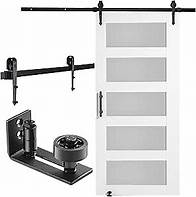 Video thumbnail for VEVOR 42 x 84 Inch Glass Barn Door with 7.5FT Sliding Door Hardware Kit Included & Handle & Floor Guide, 5 Frosted Glass, Solid Wood, Water-Proof & Scratch-Resistant, Pre Drilled Easy Assembly, White