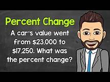 Video thumbnail for How to Calculate Percent Change | Example 2 | Math with Mr. J