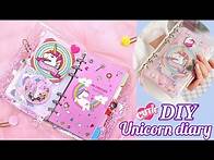 Video thumbnail for how to make unicorn diary / DIY unicorn notebook / paper craft / DIY notebook / school craft
