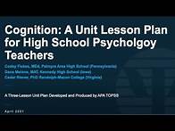 Video thumbnail for Using the new TOPSS unit lesson plan on Cognition