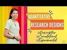 Video thumbnail for QUANTITATIVE RESEARCH DESIGNS: Descriptive, Correlational Experimental + Samples, Quiz, Activities