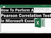 Video thumbnail for How To Perform A Pearson Correlation Test In Excel