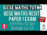 Video thumbnail for Everything You Need for GCSE Maths Resit Paper 1 | 6th November 2024 | Crossover | Edexcel AQA